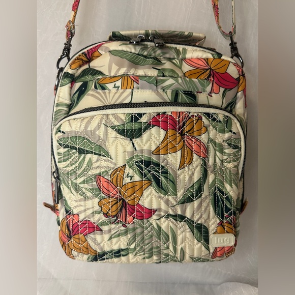 Lug Women's Backpack with Floral Design - Green, Orange, Pink - Picture 1 of 13